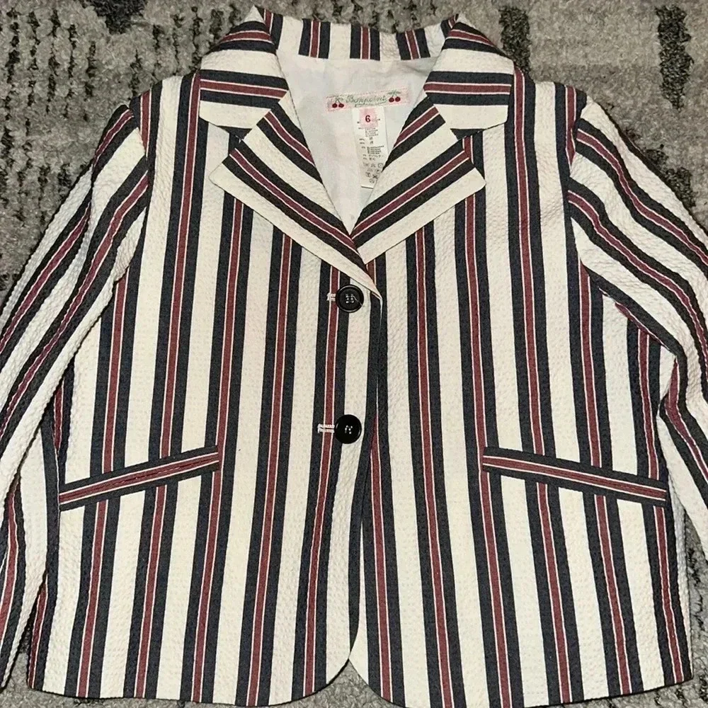 Bonpoint‎ Little Girl Seersucker Jacket size 6 EUC